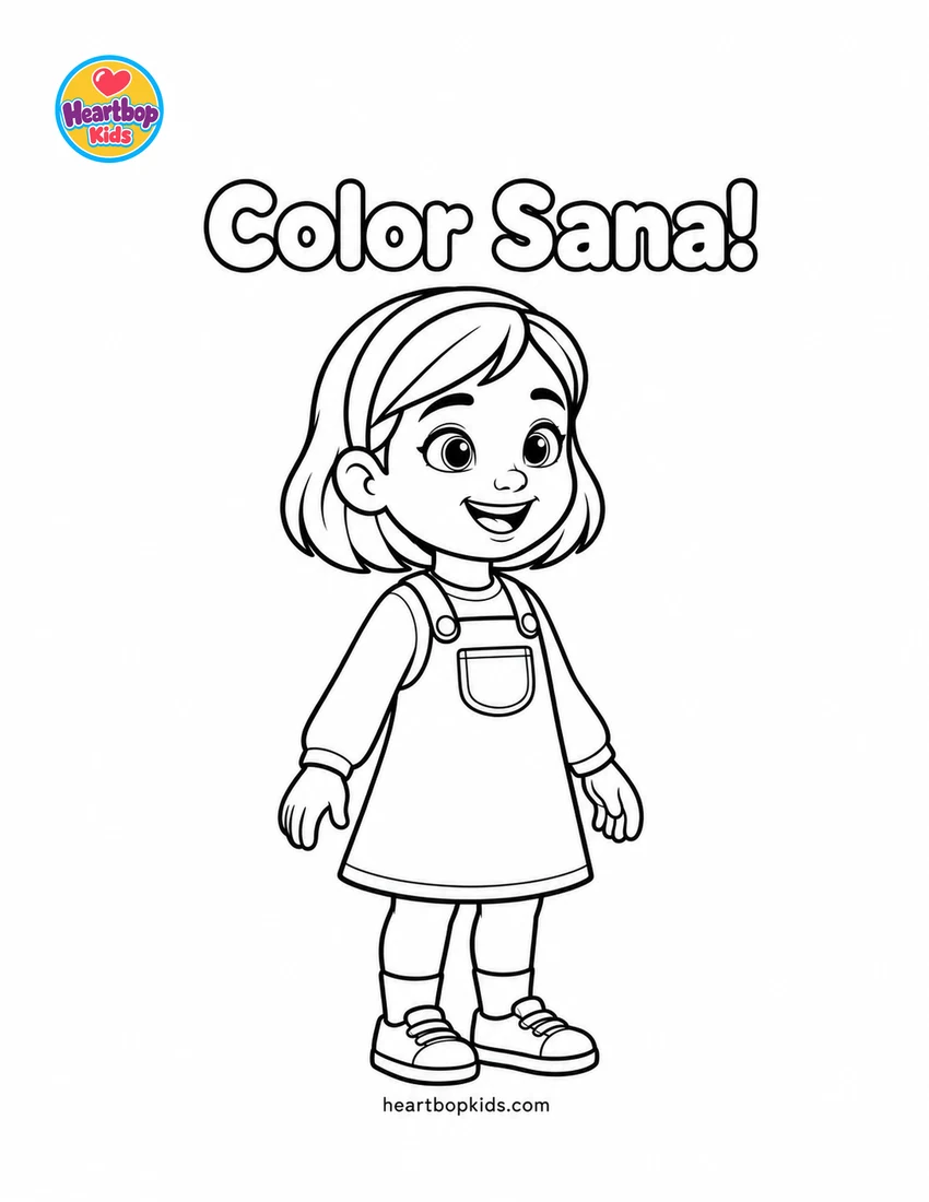 Preview of Free Coloring Sheet: Color Sana!